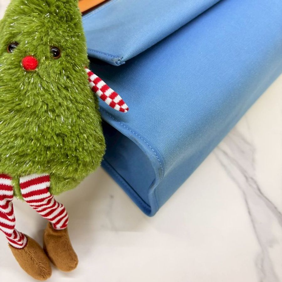 HERMES Herbag Zip 31藍色手提肩背包-8