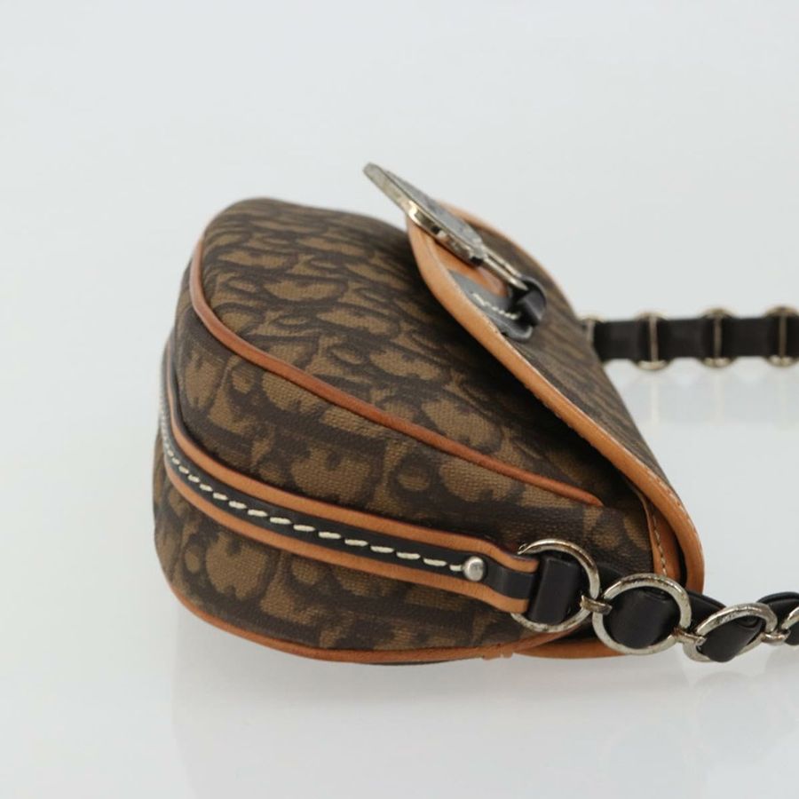【日本直送】Christian Dior Trotter帆布浪漫鏈條包 PVC棕色銀色 正品 189117SM-2