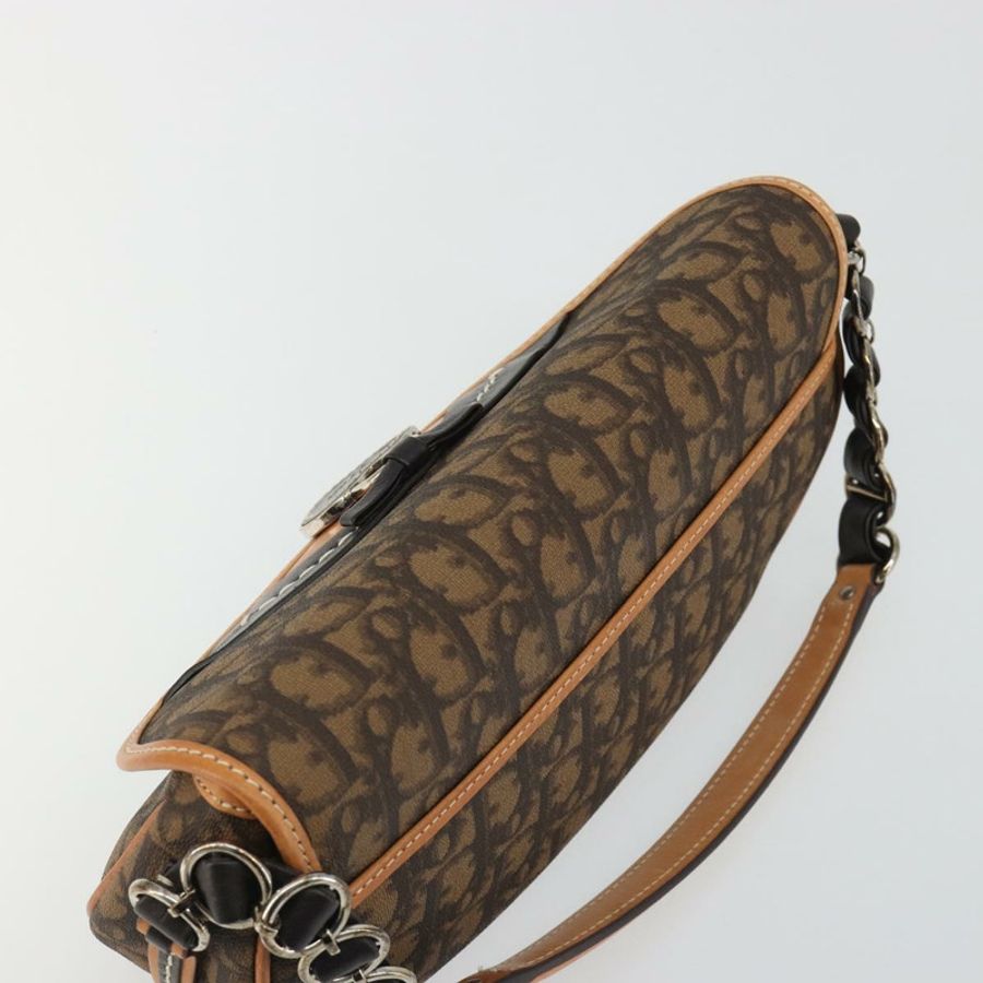 【日本直送】Christian Dior Trotter帆布浪漫鏈條包 PVC棕色銀色 正品 189117SM-5