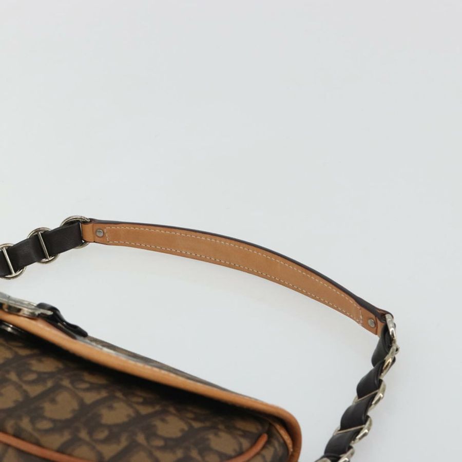 【日本直送】Christian Dior Trotter帆布浪漫鏈條包 PVC棕色銀色 正品 189117SM-7