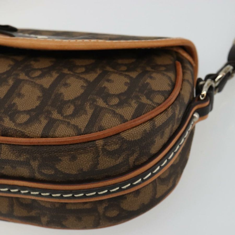 【日本直送】Christian Dior Trotter帆布浪漫鏈條包 PVC棕色銀色 正品 189117SM-8