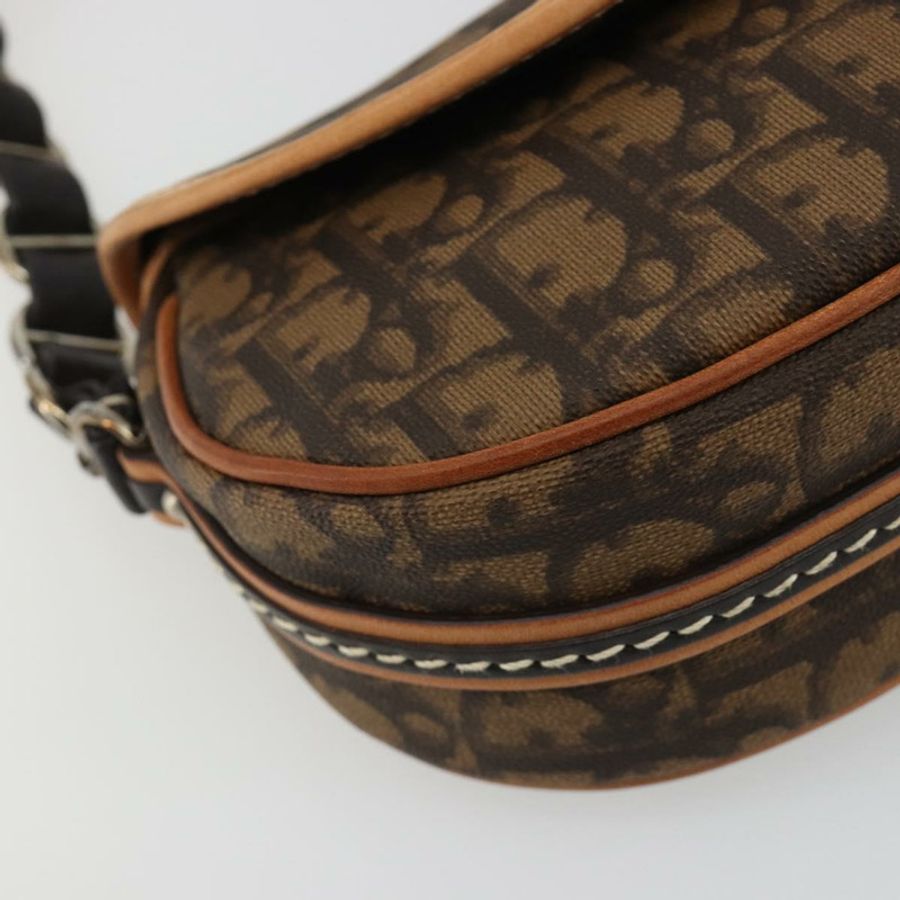 【日本直送】Christian Dior Trotter帆布浪漫鏈條包 PVC棕色銀色 正品 189117SM-13