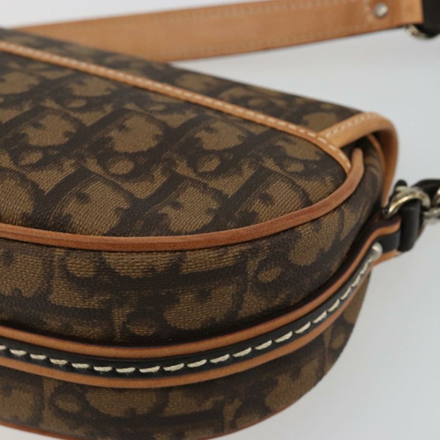 【日本直送】Christian Dior Trotter帆布浪漫鏈條包 PVC棕色銀色 正品 189117SM-14