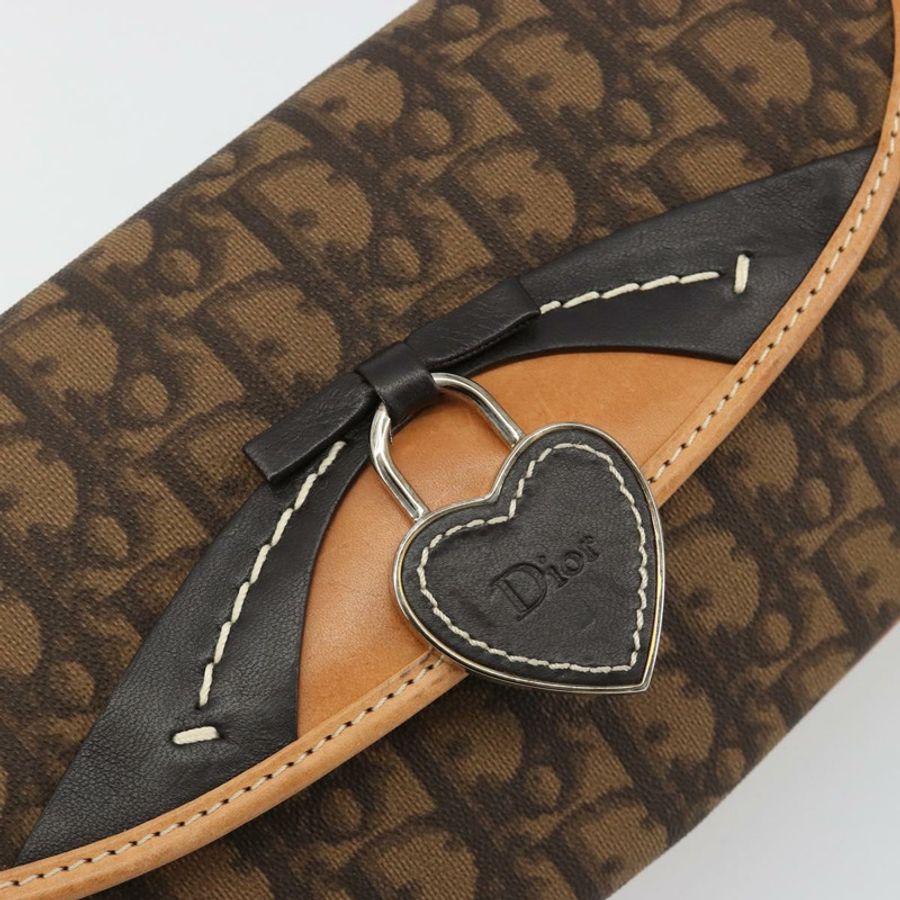 【日本直送】Christian Dior Trotter帆布浪漫鏈條包 PVC棕色銀色 正品 189117SM-16