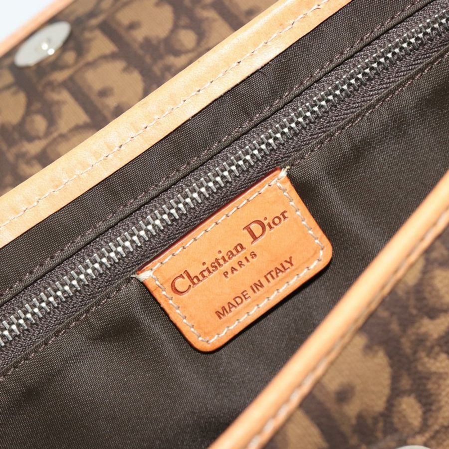 【日本直送】Christian Dior Trotter帆布浪漫鏈條包 PVC棕色銀色 正品 189117SM-18