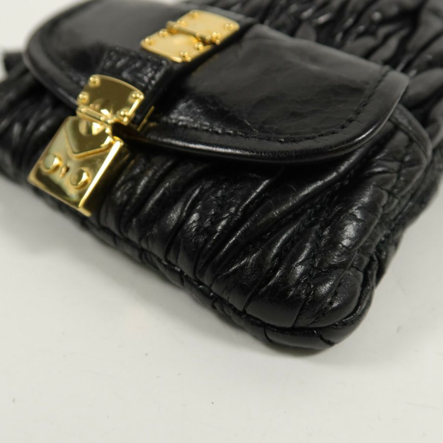 Miu Miu 羊皮皮革Mini Matelasse鏈帶肩背袋-13