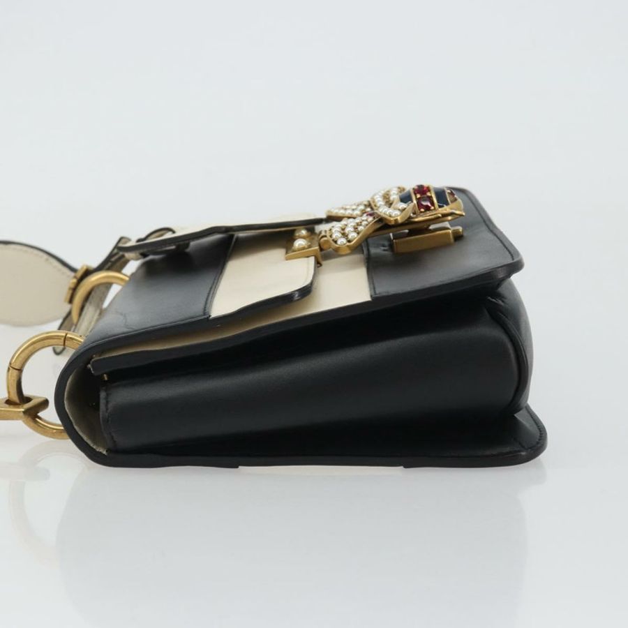 【日本直送】GUCCI Queen Margaret Bee 皮革手袋 黑色金色 476542 正品 bs35819V-3