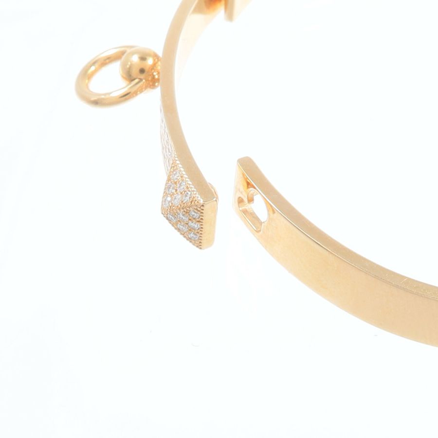 HERMES 18K玫瑰金Collier de Chien CDC Diamond Bracelet鑽石手鐲-4