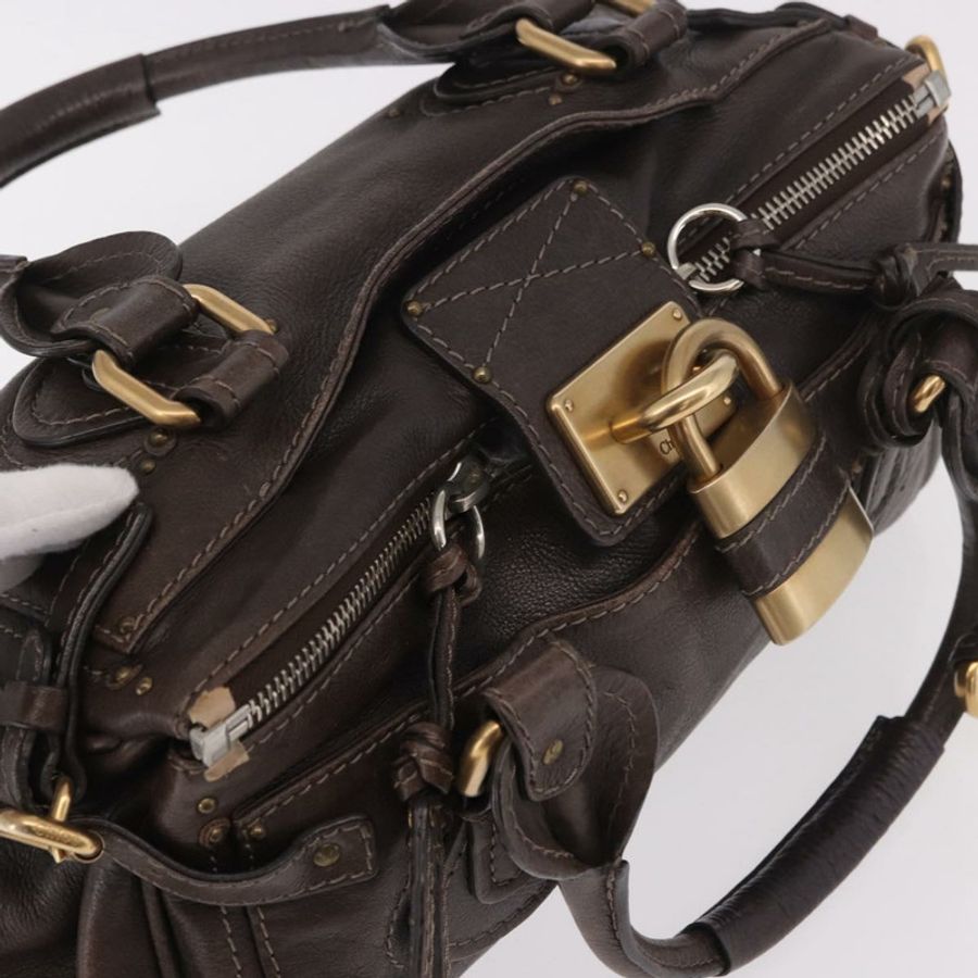 【日本直送】Chloe Paddington 手提包，棕色、金色、銀色皮革，正品，貨號 190182SAV-5