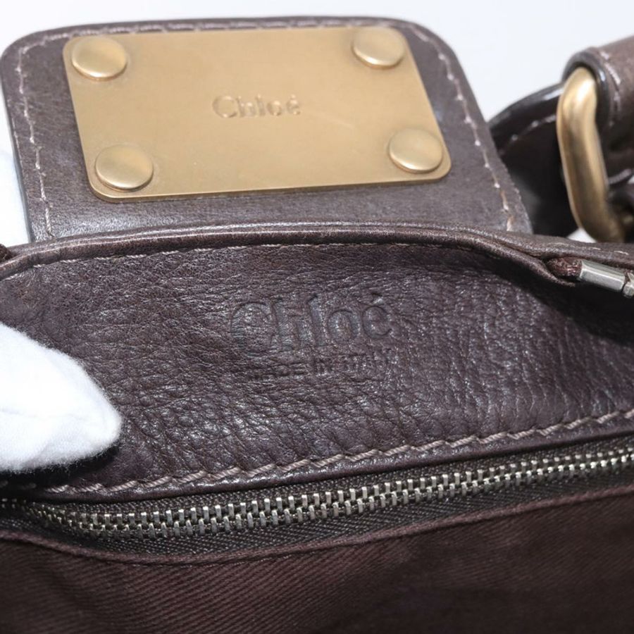 【日本直送】Chloe Paddington 手提包，棕色、金色、銀色皮革，正品，貨號 190182SAV-20
