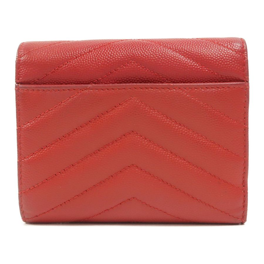 SAINT LAURENT 羊皮皮革Cassandre Compact Tri Fold錢包-1