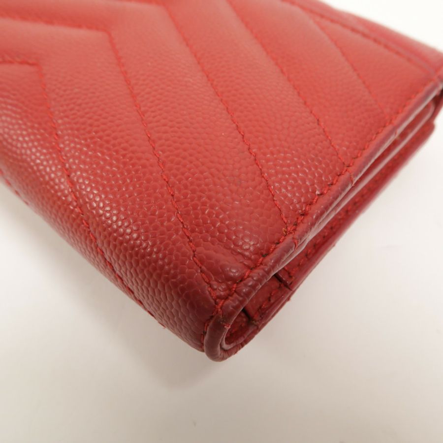 SAINT LAURENT 羊皮皮革Cassandre Compact Tri Fold錢包-14