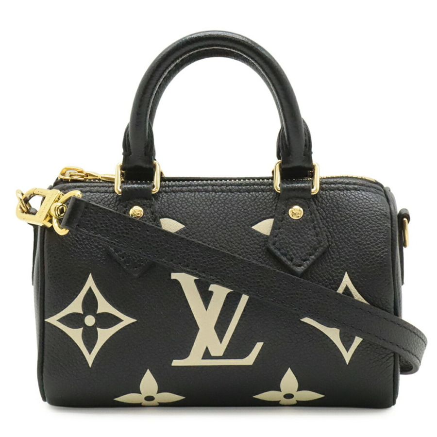 路易威登 (LOUIS VUITTON) Monogram Empreinte Nano Speedy 手提包/單肩包 雙色黑 M81456-0