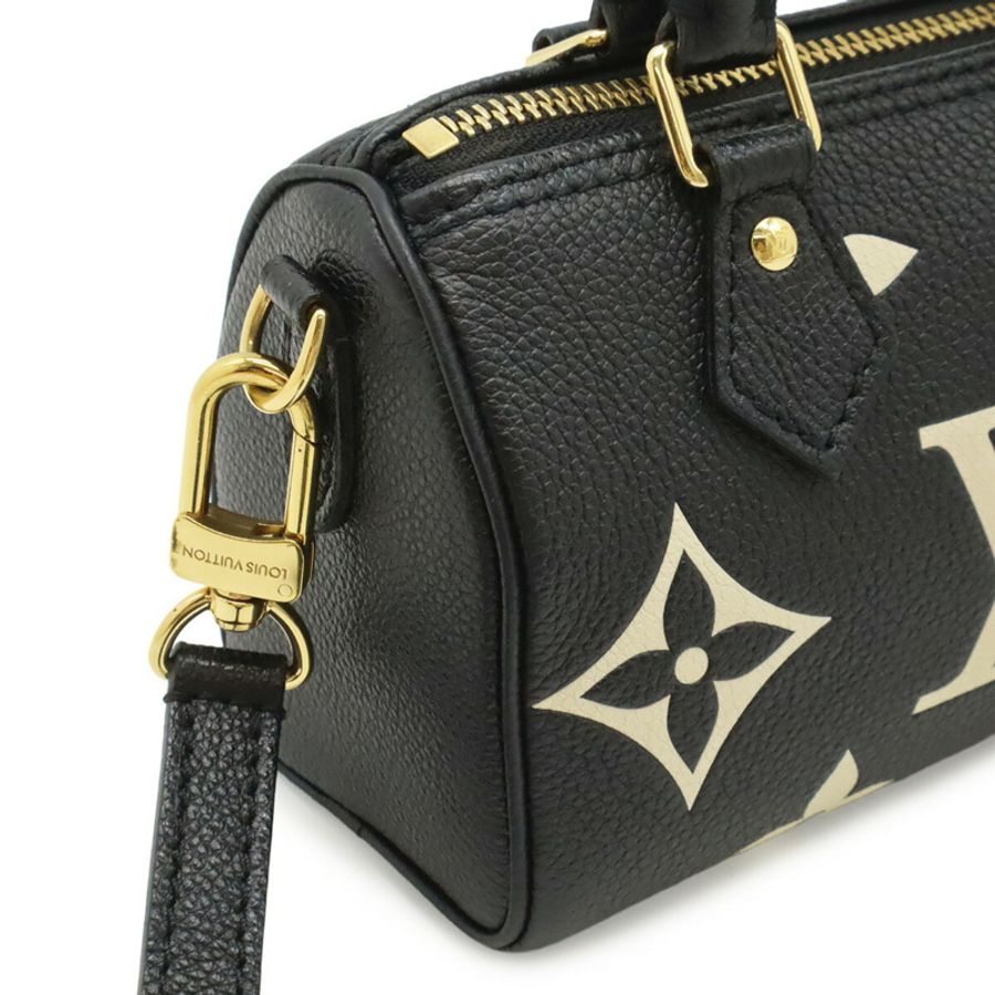 路易威登 (LOUIS VUITTON) Monogram Empreinte Nano Speedy 手提包/單肩包 雙色黑 M81456-7