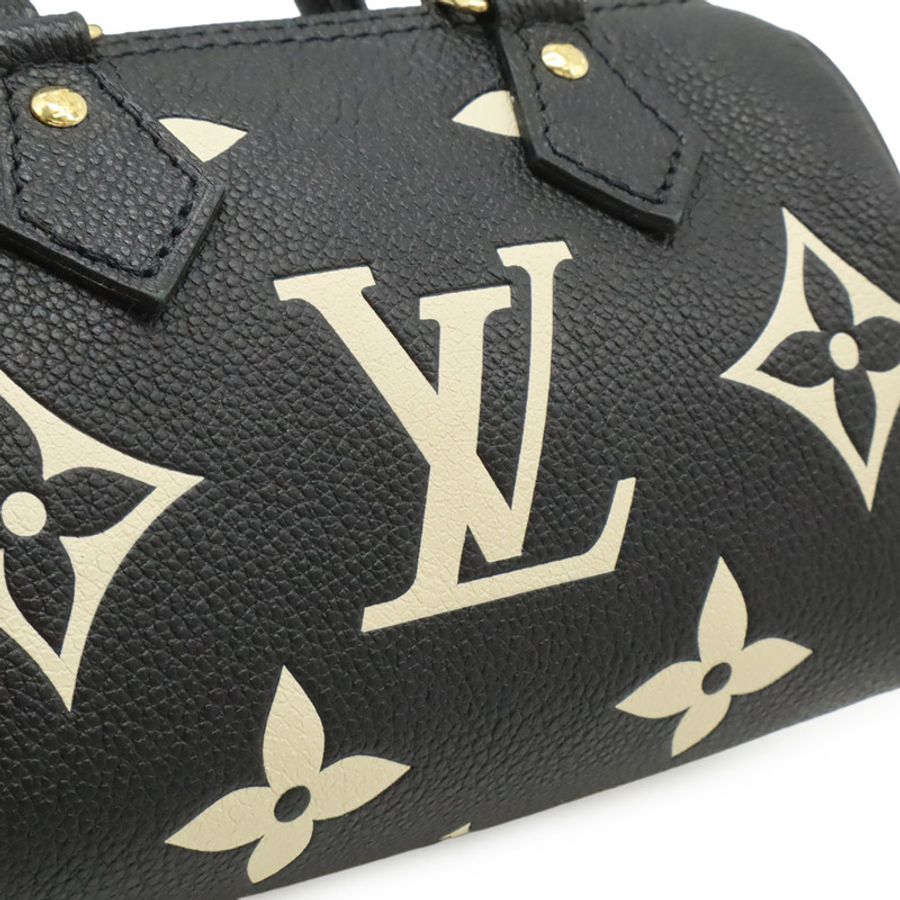 路易威登 (LOUIS VUITTON) Monogram Empreinte Nano Speedy 手提包/單肩包 雙色黑 M81456-9
