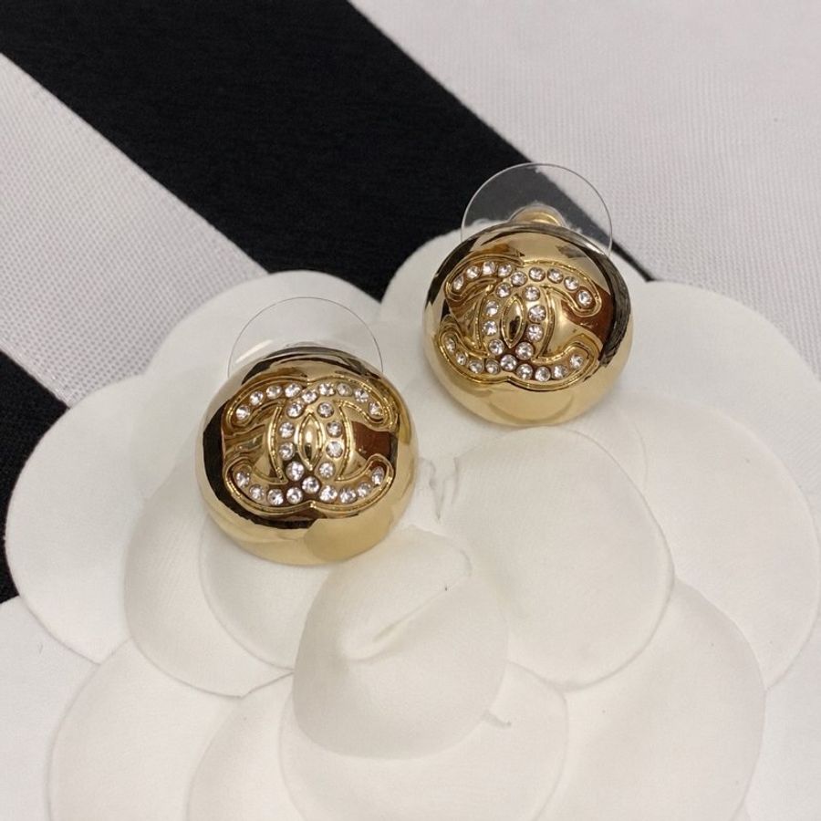 CHANEL 水鑽雙C耳釘-1