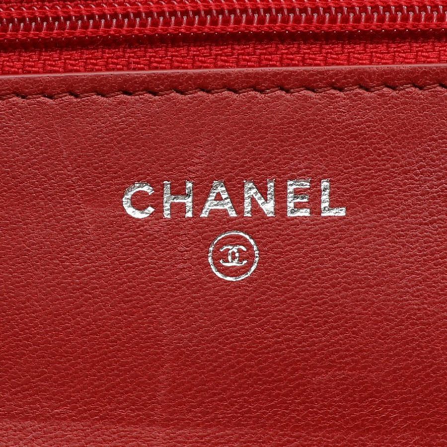 WOC 鏈帶 肩背包 紅色 菱格紋 羊皮【CHANEL 香奈兒】 A33814-6