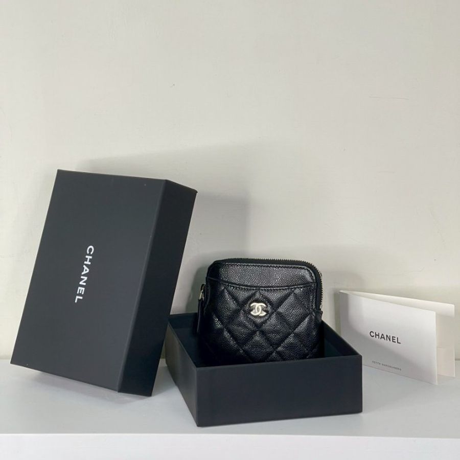 CHANEL COCO 吐司零錢包 淡金 芯片款-1