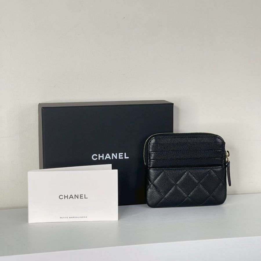 CHANEL COCO 吐司零錢包 淡金 芯片款-2
