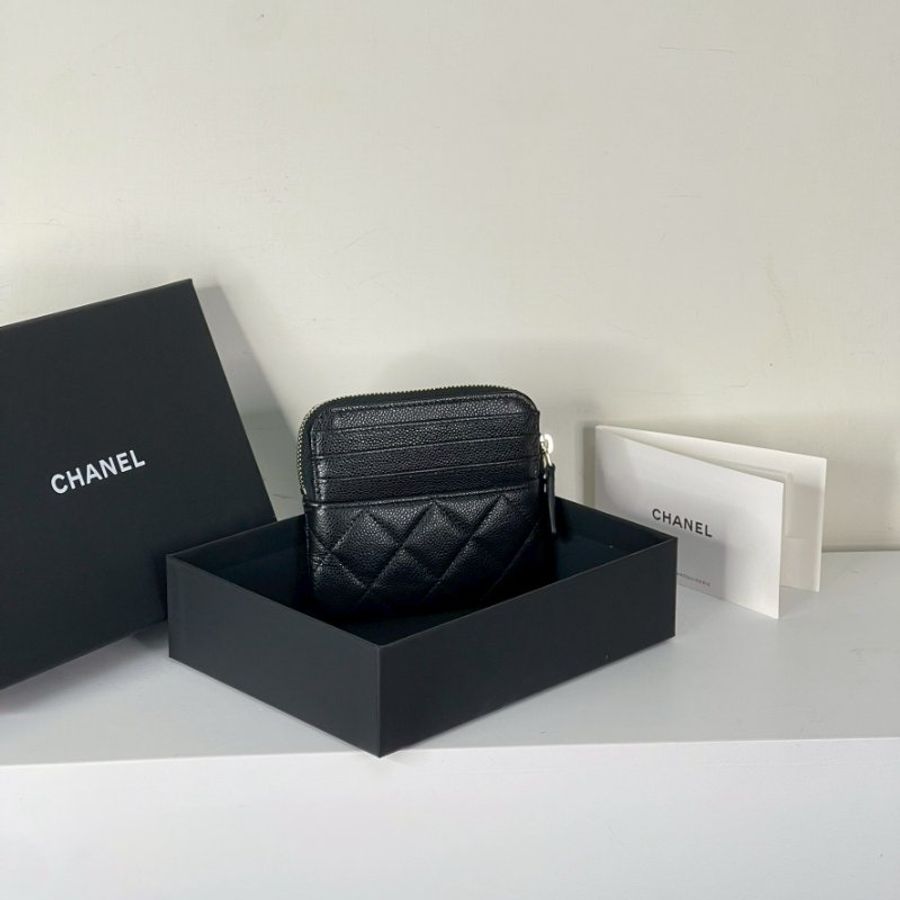 CHANEL COCO 吐司零錢包 淡金 芯片款-6