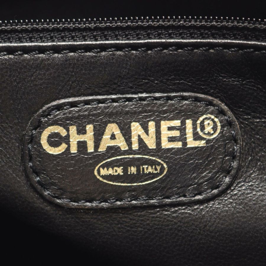 香奈兒 (CHANEL) Logo 手提單肩包,粒面小牛皮,黑色,金色五金,二手,女士,Coco 款-3
