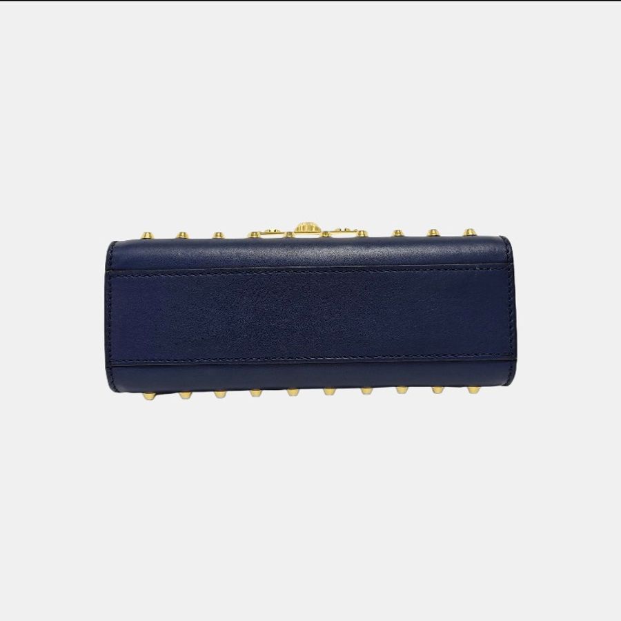 GUCCI Padlock 小號 深藍色牛皮鉚釘單肩包斜挎包-4