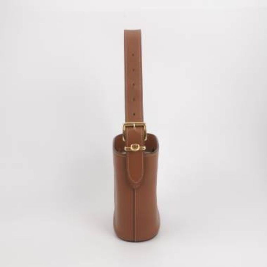 Miu Miu 牛皮棕色字母Logo水桶包-1