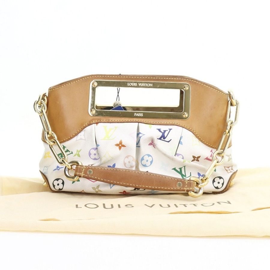 LOUIS VUITTON/路易威登Judy 白三彩 時尚潮流百搭簡約手提包-6