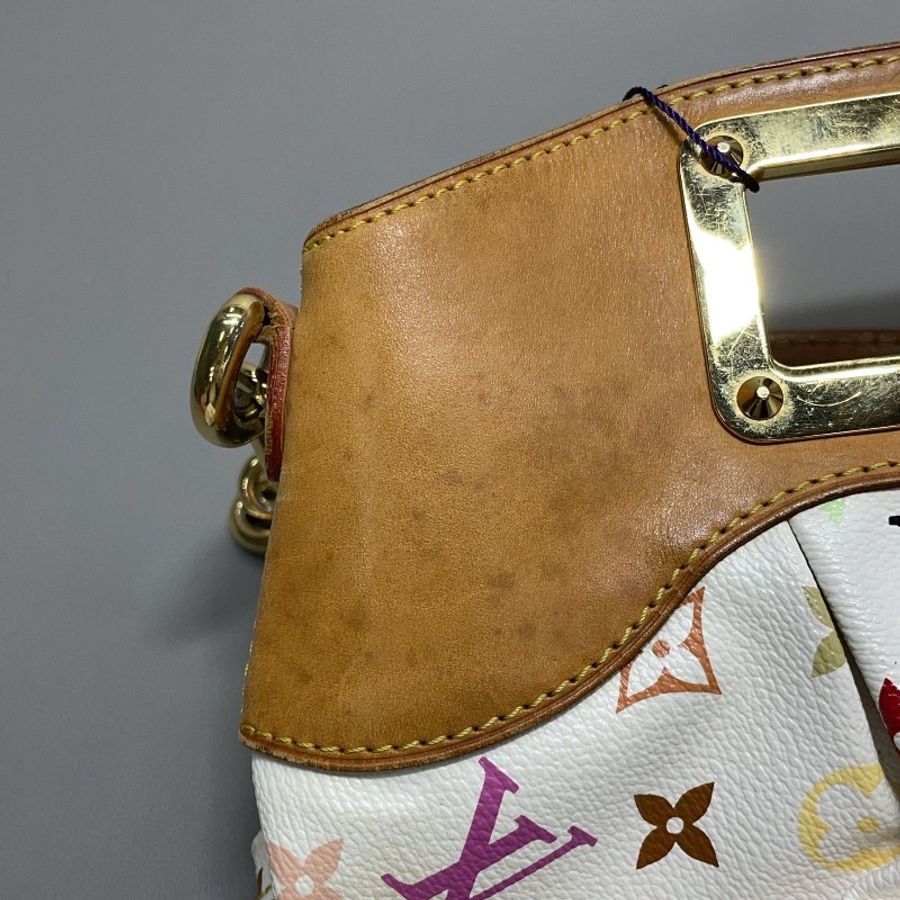 LOUIS VUITTON/路易威登Judy 白三彩 時尚潮流百搭簡約手提包-7