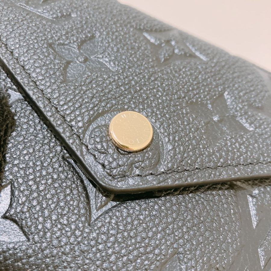 TK2093 Louis Vuitton 路易威登信封形三摺銀包 Victorine Wallet Monogram Empreinte Leather Black x GHW-6