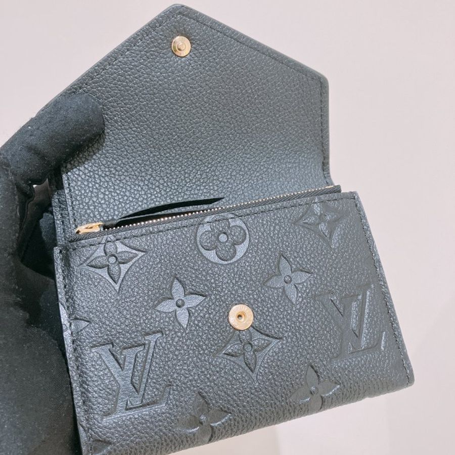 TK2093 Louis Vuitton 路易威登信封形三摺銀包 Victorine Wallet Monogram Empreinte Leather Black x GHW-7