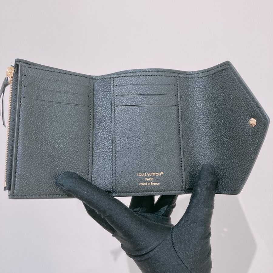 TK2093 Louis Vuitton 路易威登信封形三摺銀包 Victorine Wallet Monogram Empreinte Leather Black x GHW-8