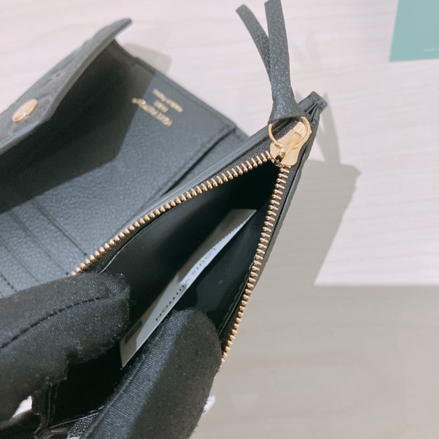 TK2093 Louis Vuitton 路易威登信封形三摺銀包 Victorine Wallet Monogram Empreinte Leather Black x GHW-11