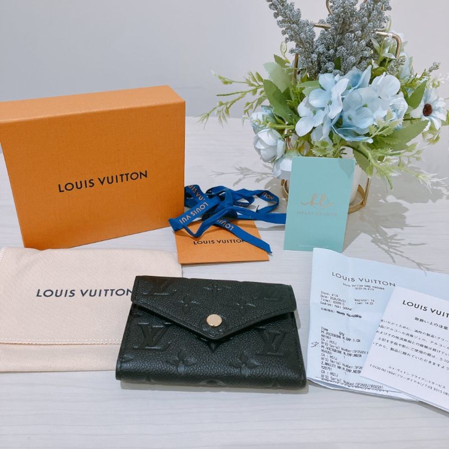 TK2093 Louis Vuitton 路易威登信封形三摺銀包 Victorine Wallet Monogram Empreinte Leather Black x GHW-12