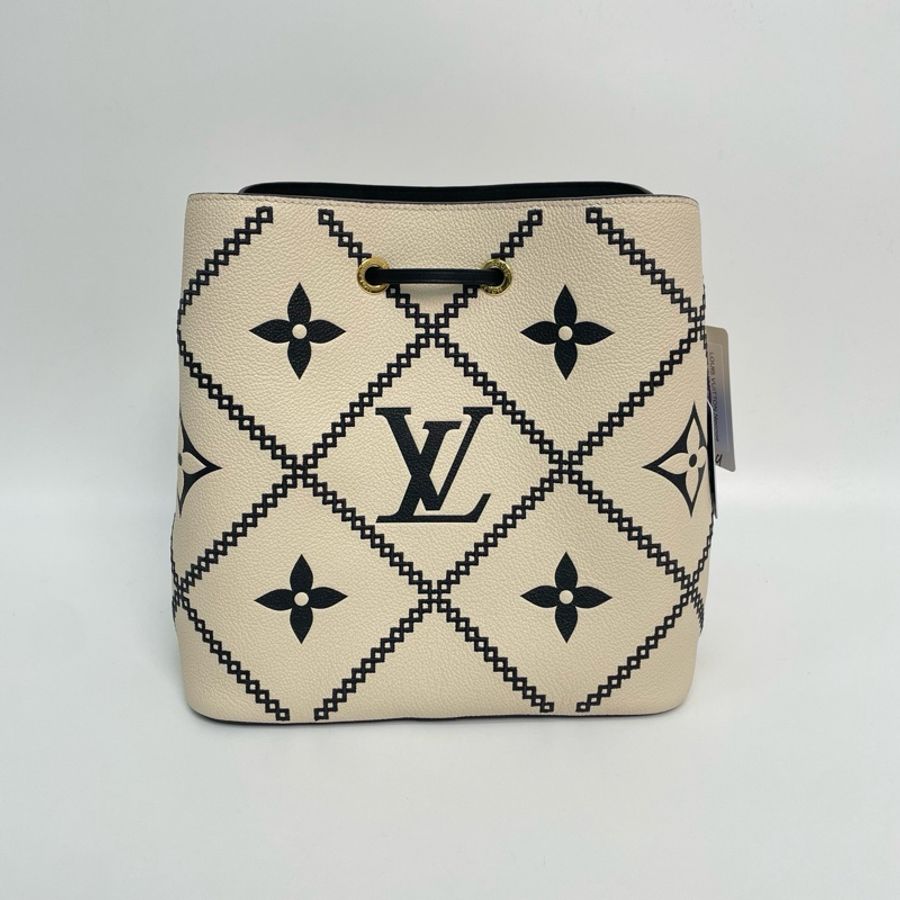 LV/路易威登 NEONOE系列 米白色水桶包手提包子母包斜挎包 中號 芯片款-2