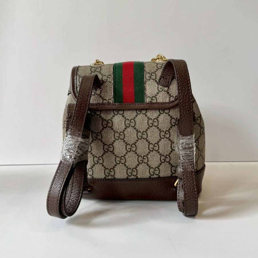Gucci Ophidia 帆布 經典 老花 紅綠紅 Mini 迷你 雙肩 後背包 795221-1