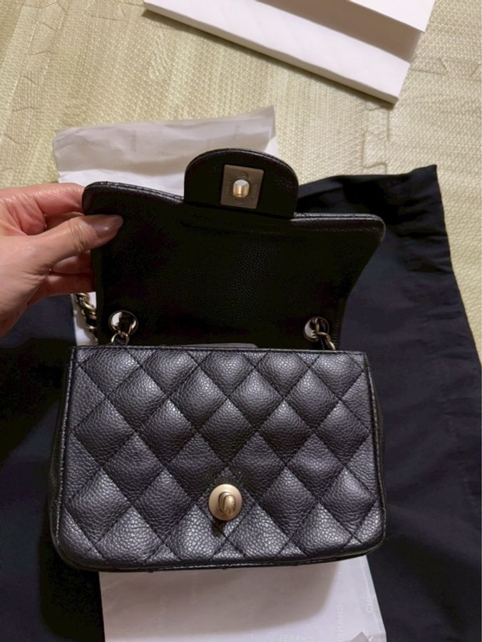 香奈兒 Chanel 絕版牛皮荔枝方胖 20開-3