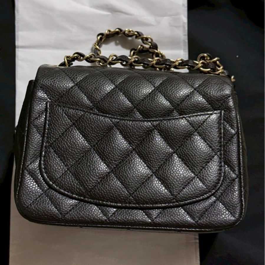 香奈兒 Chanel 絕版牛皮荔枝方胖 20開-6