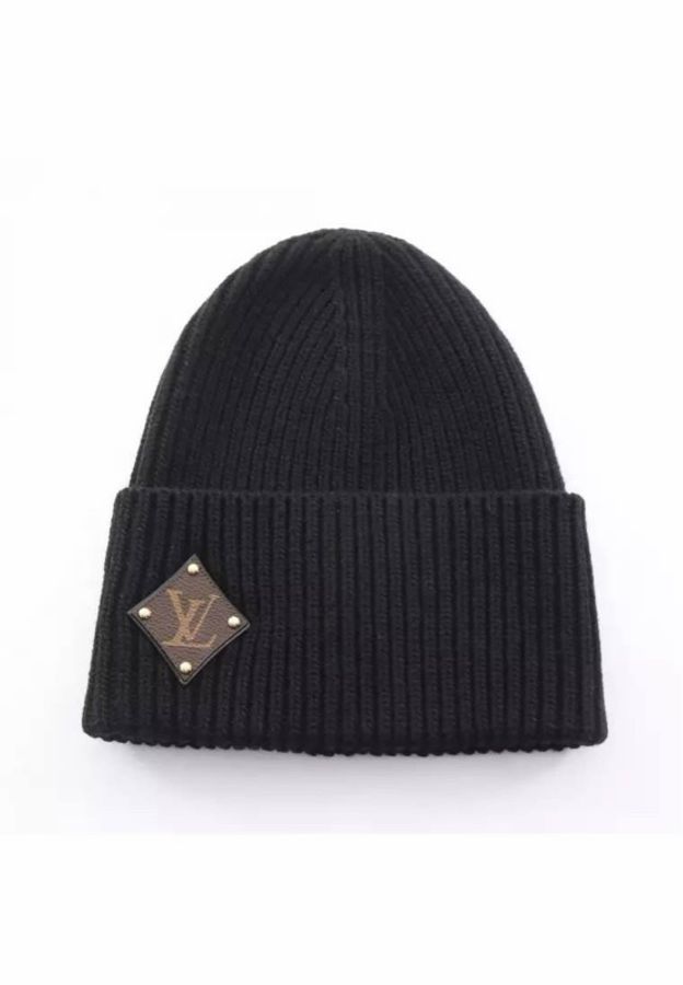 LV 黑色 羊毛 Monogram帆布 皮革 冷帽 毛帽 帽子製造-0