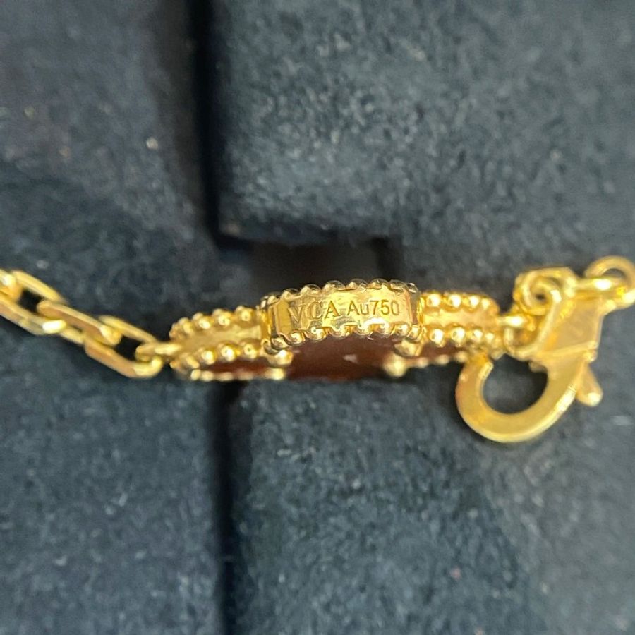 大全套23年JF开VCA梵克雅宝18k黄金红玉髓五花手链 链长 20-9