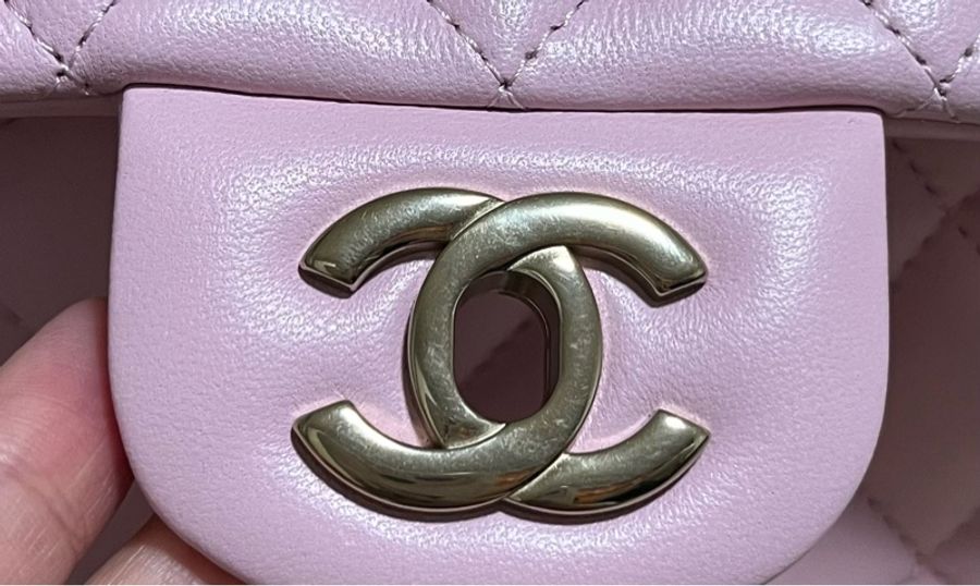 95新可議價Chanel 香奈兒 季節色 粉色方胖 斜背包 鏈條-3