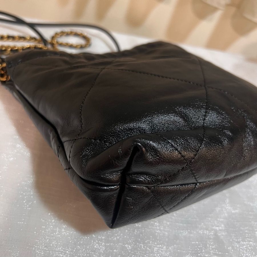ෆ Chanel 22bag mini黑金垃圾袋新款✨可拆肩帶❗️-12