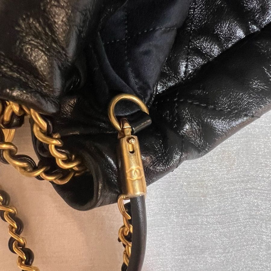 ෆ Chanel 22bag mini黑金垃圾袋新款✨可拆肩帶❗️-15