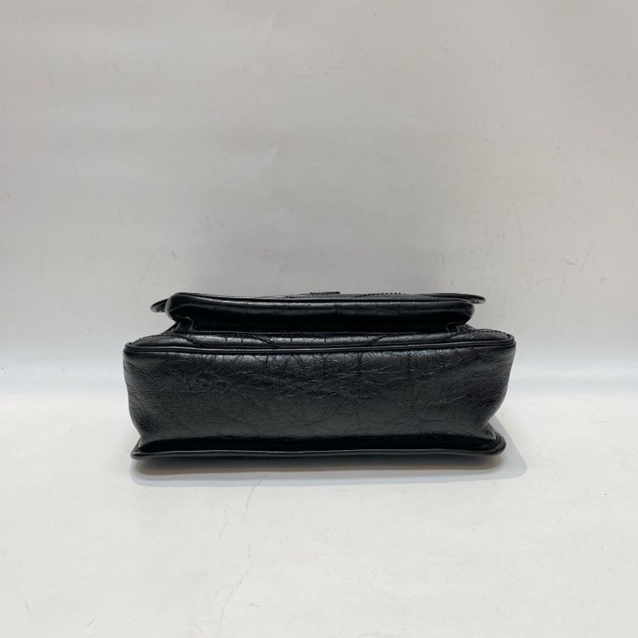 YSL圣罗兰新款d扣NIKI中号黑银油蜡皮流浪单肩斜挎链条包28*9*21-2