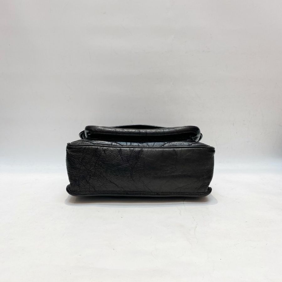 YSL圣罗兰NIKI中号黑银油蜡皮流浪单肩斜挎链条包28*9*21-4