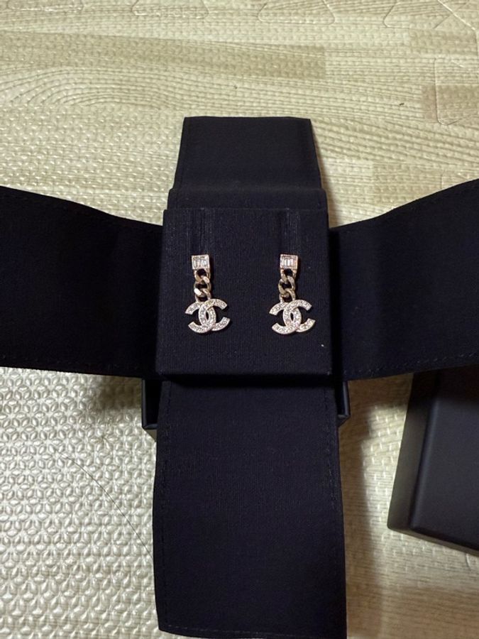 Chanel 香奈兒 垂墜鏈條耳環 隨性 百搭-2