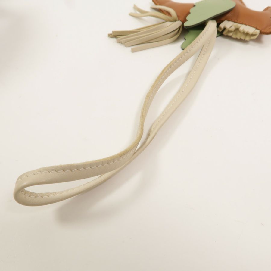 HERMES Milo/Swift皮革Rodeo Pegase PM掛飾Gold/Vert Criquet/Nata-5
