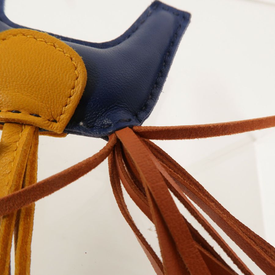 HERMES Milo/Swift皮革Rodeo PM掛飾Bleu de Malte-4