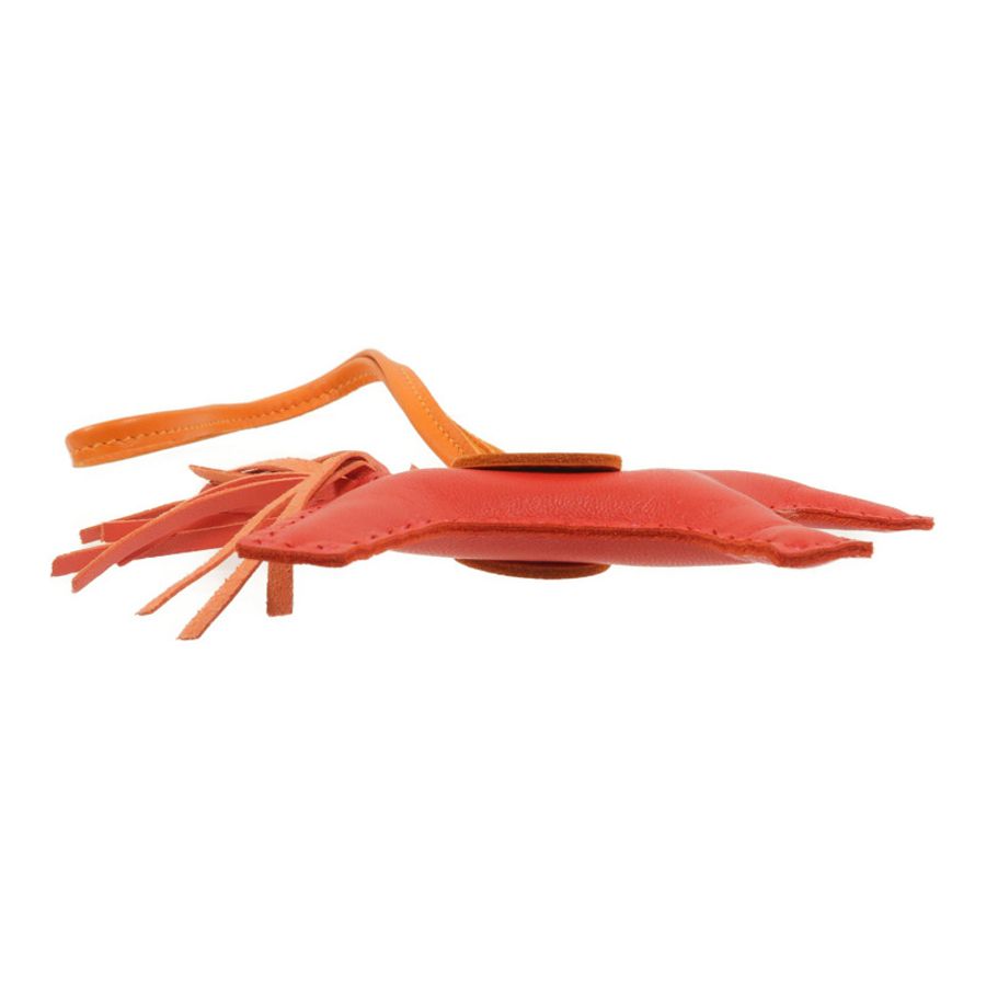 HERMES Milo/Swift皮革Rodeo PM掛飾Rouge Casaque/Orange-2