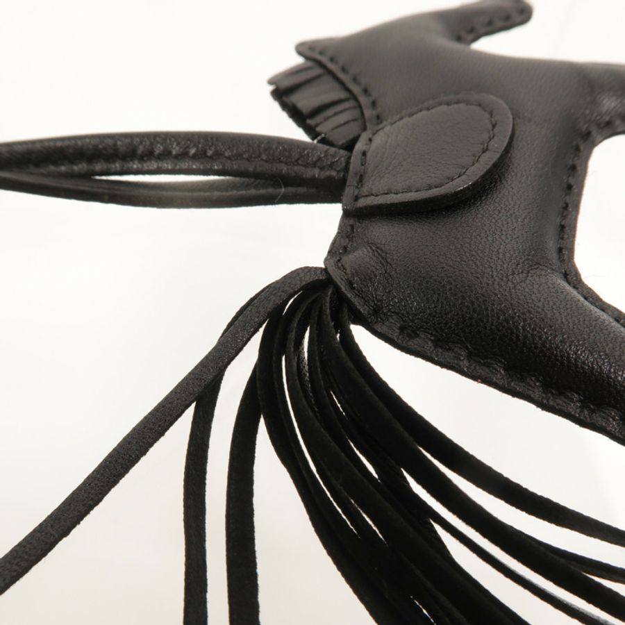 HERMES Milo/Swift皮革Rodeo PM掛飾Noir-5
